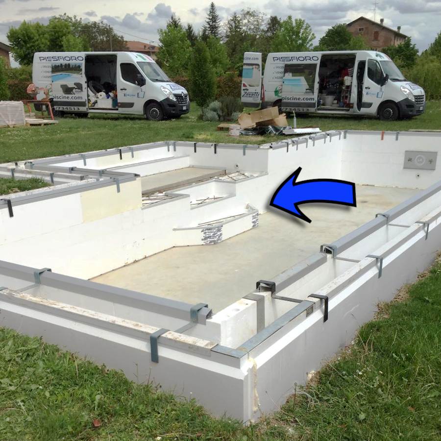 Profilo plastificato per gradini Easyblok per kit piscina fai da te