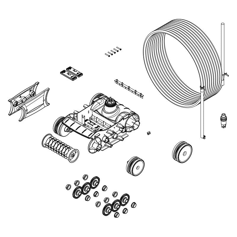 Blocco di trazione con motore e cavo per robot piscina Zodiac Tornax GT | OT | RT | RG | AT.