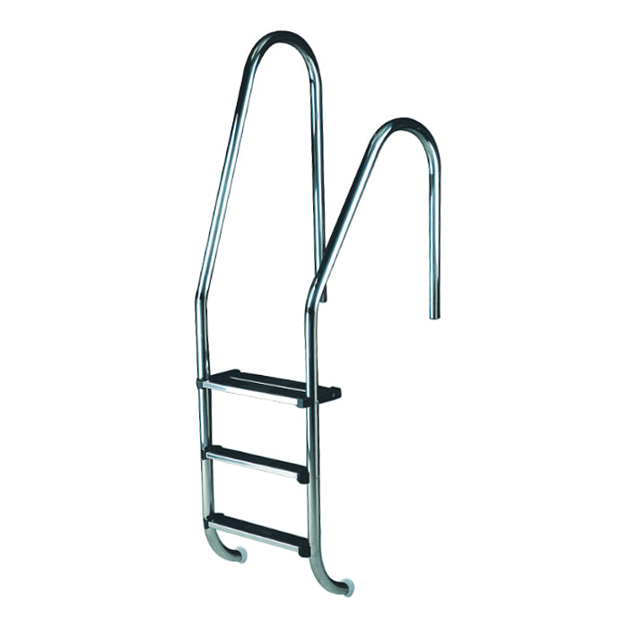 Scaletta modello Standard asimmetrico a tre gradini Luxe per piscina interrata a skimmer Astral in acciaio inox