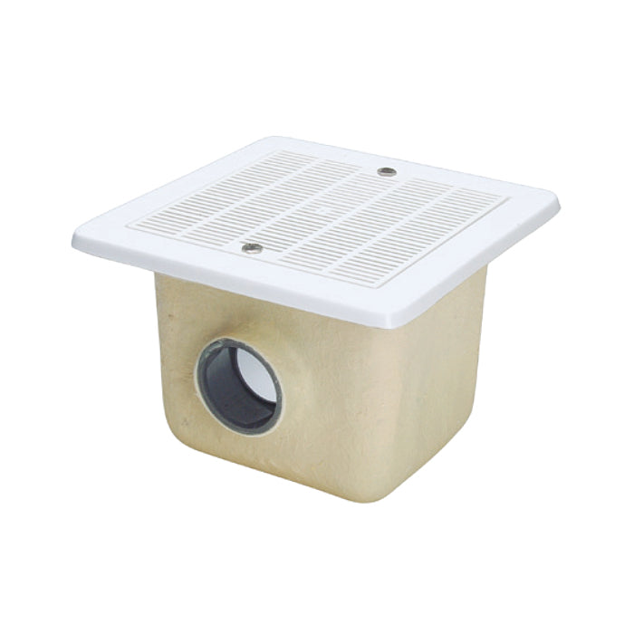 Scarico di fondo 355x355 mm uscita ø125 mm per piscina in cemento Astralpool fibra di vetro