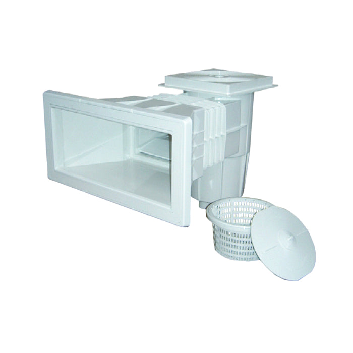 Skimmer bocca larga svasata in ABS 15 Lt per piscina in cemento Astralpool bianco con cestello