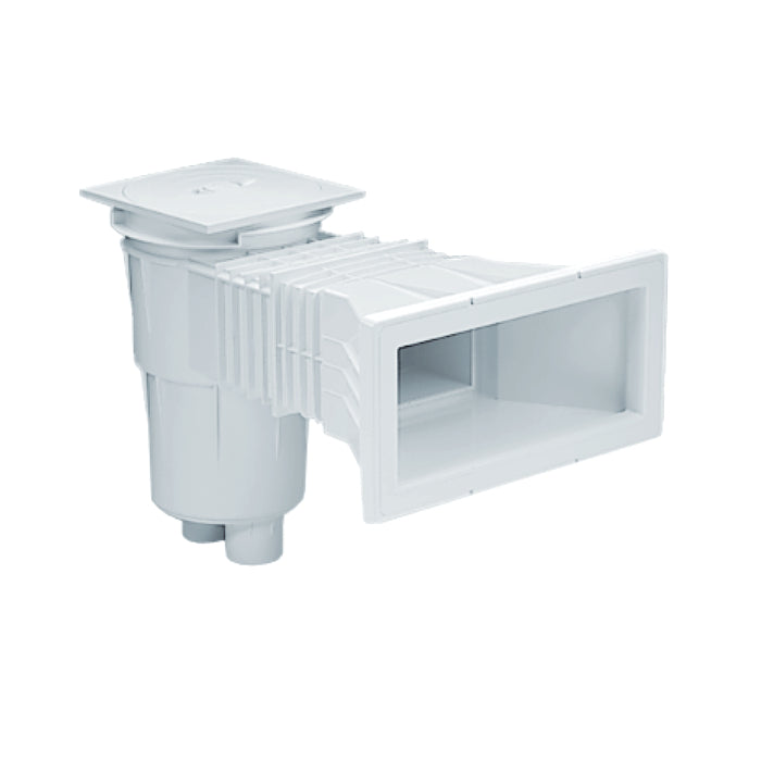 Skimmer bocca larga svasata con prolunga in ABS 17,5 Lt per piscina in cemento Astralpool bianco con cestello