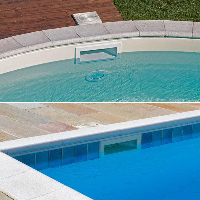 Skimmer bocca svasata con prolunga in ABS per piscina in cemento - Pool's ambientato