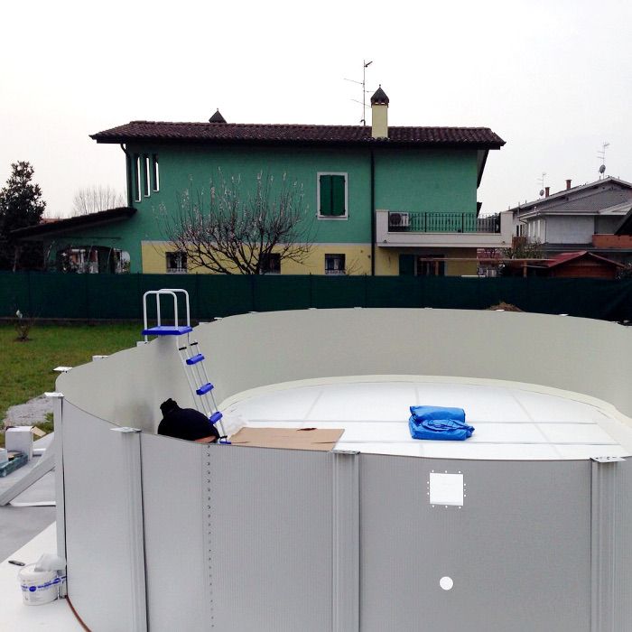 Tappeto materassino morbido da fondo 12 x 4 m per piscina fuoriterra montaggio