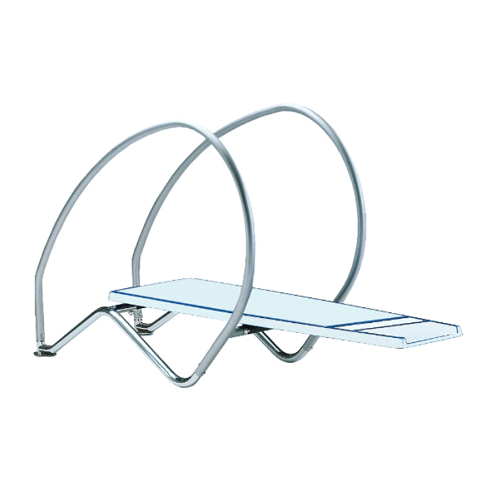 Trampolino Dynamic da 2,00 m per piscina interrata Astralpool con corrimano in inox bianco