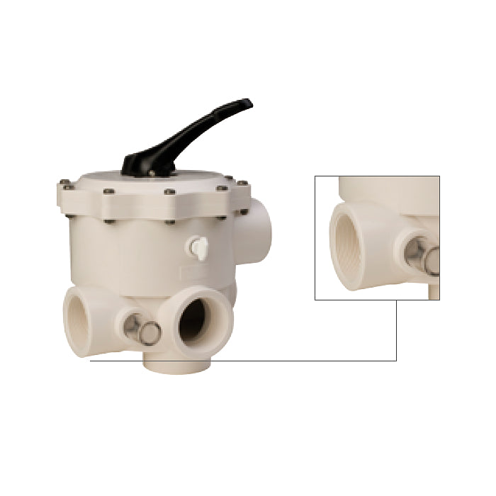 Valvola selettrice manuale in ABS 6 vie attacchi Ø 3” Pool's per filtro piscina