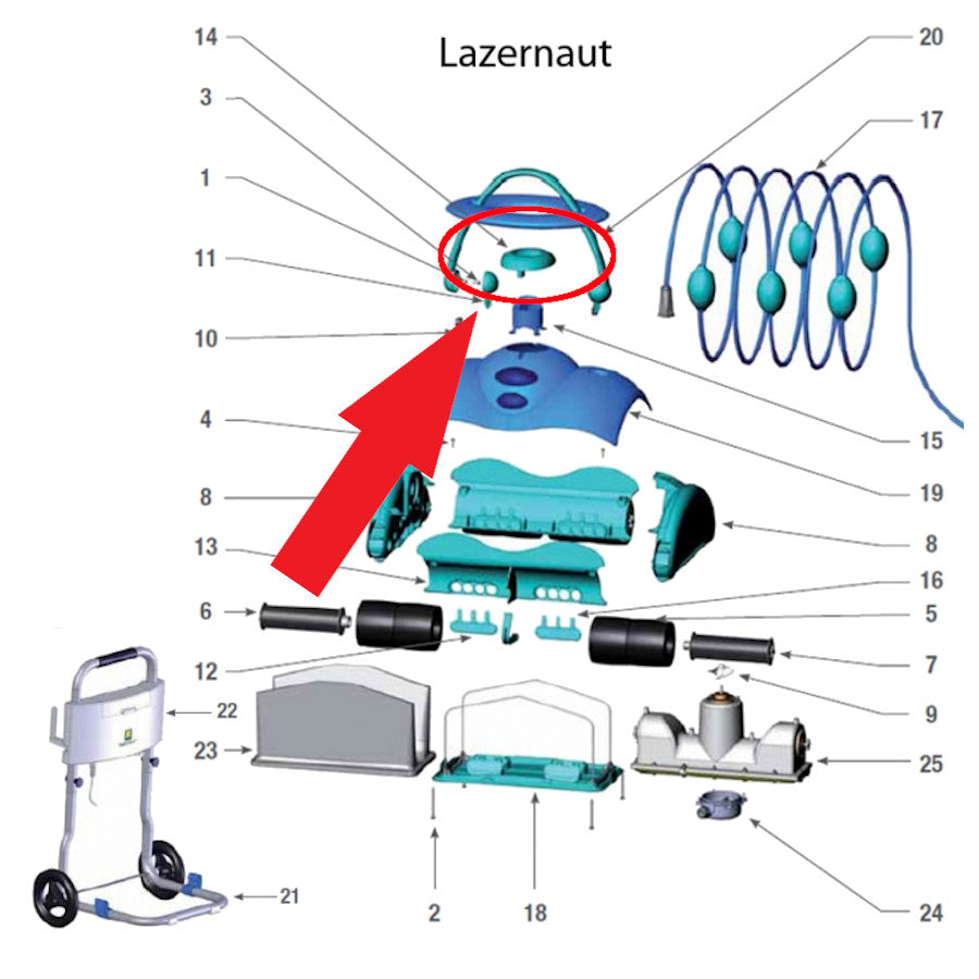 Zodiac W1091A Copriventola per robot piscina Lazernaut